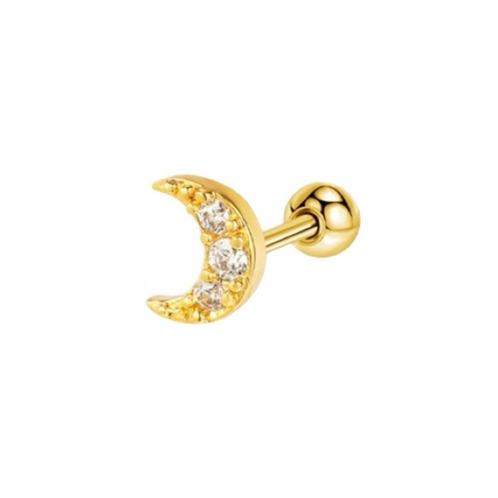 Gold Crescent Moon Earring